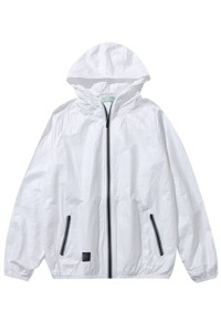 製造白色連帽風衣外套  訂做防水防風杜邦紙輕便風褸外套  風褸外套供應商  SKJ077